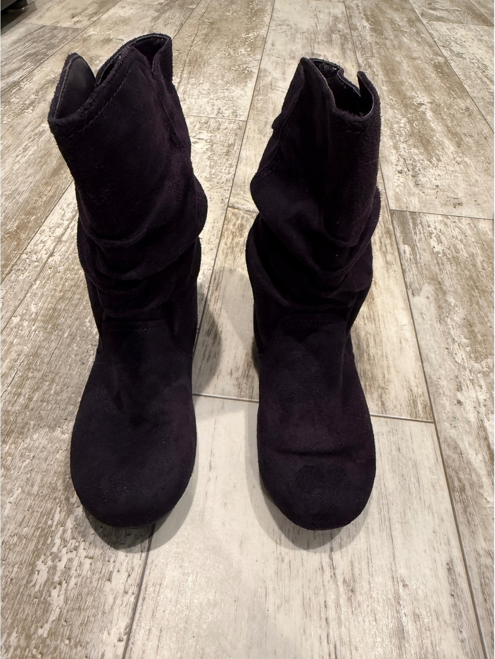 Arizona Jean Co Women 7 Purple Slouch Boots Plaid Y2K